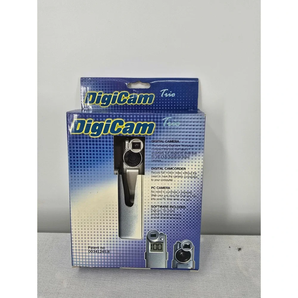 DigiCam Trio 3-in-1 Digital Camera Camcorder PC Web Cam Silver Vintage Y2K New